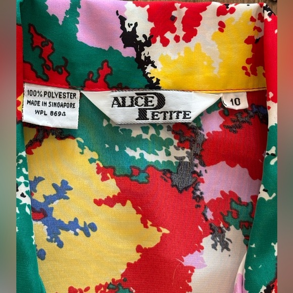 Vintage Alice Long Sleeve Abstract Blouse. Women’s Sz-10P. Colorful EUC - Picture 8 of 10